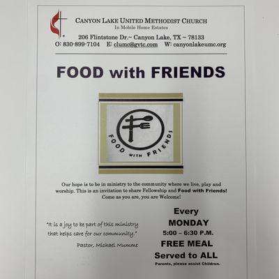 CLUMC Food With Friends. FREE MEAL Served to ALL.