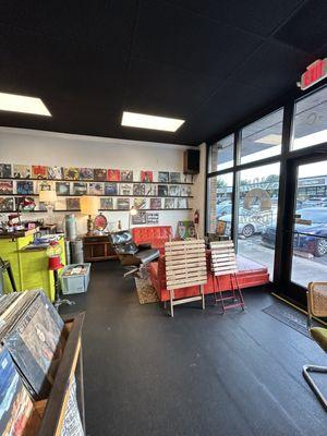 Awesome record store with unique decor.