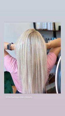 Custom blonding by stylist Michaela