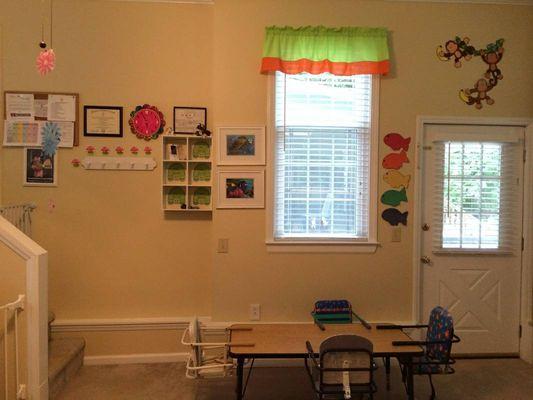 Our snack and learning area while eating!