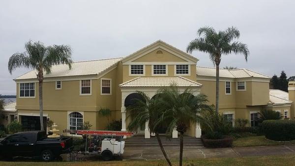 Clay Barrel Tile Roof Clean