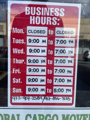 Business hours