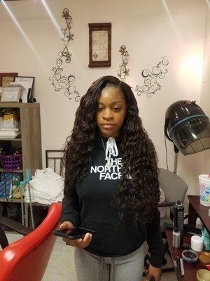 Traditional sew in with leave out!