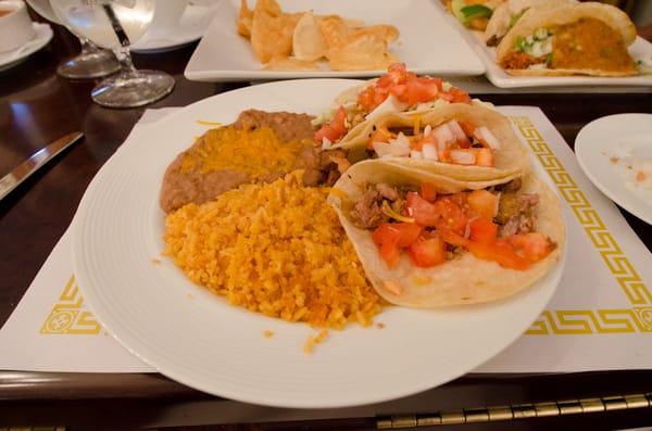 3 Taco Combination Plate - Carnita, Fish, Beef