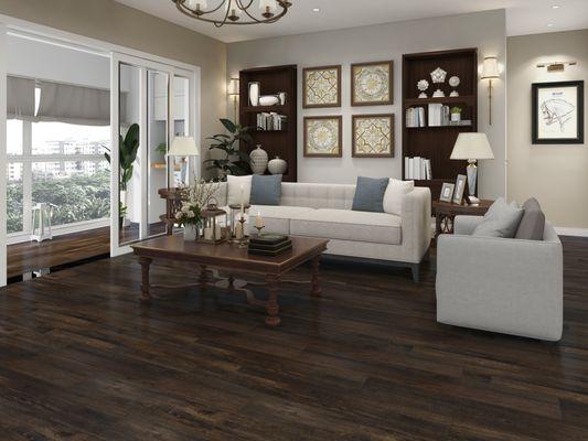 Alpine Grey Luxury vinyl Plank 20 Mils wear layer with pad attached 100% waterproof.

#DFWfloors