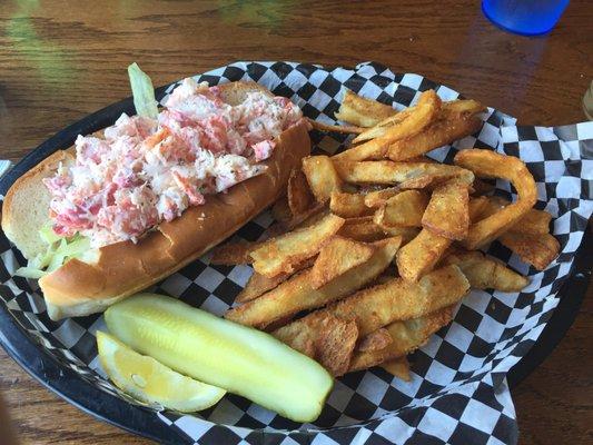 Lobster roll and fries