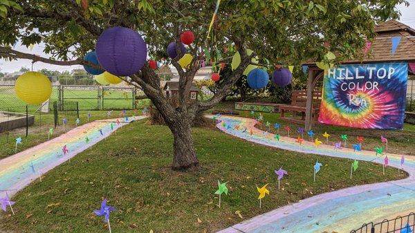 Hilltop yard prepped for the annual Color Run