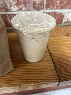 Iced coffee but clearly its almost 90% milk and 10% coffee