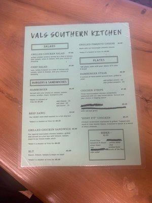 Front a menu