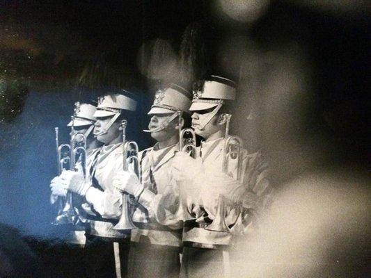 The Holy Rosary Queensmen at the ready - Milwaukee, 1969.