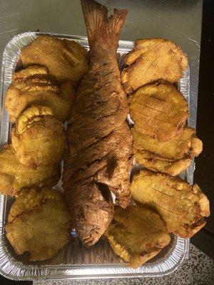 Fried fish with plantains