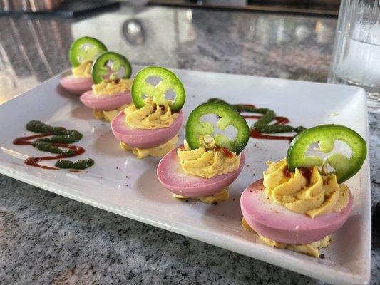 Deviled eggs have a kick!