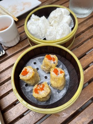 Siu mai and bbq pork buns