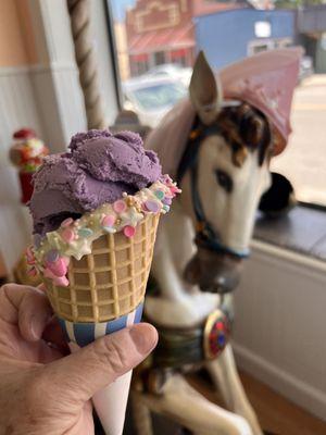 Ube almond homemade ice cream!!!   So good!