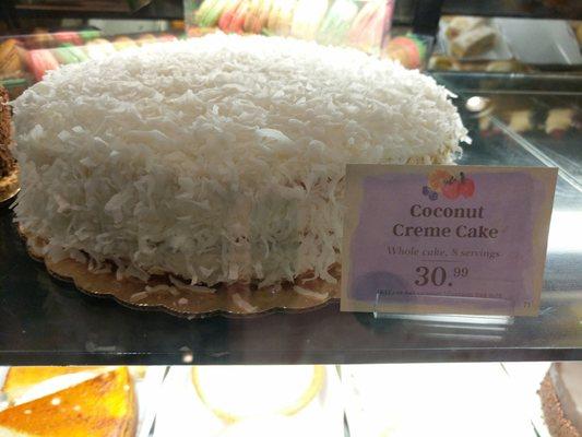 This coconut cream cake is to die for!