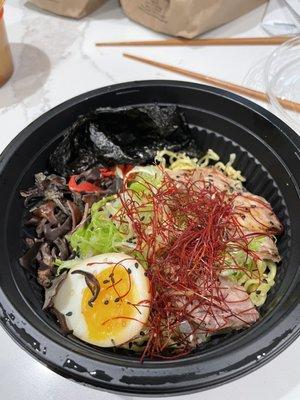 Spicy miso ramen, pre-broth. That egg was perfect!