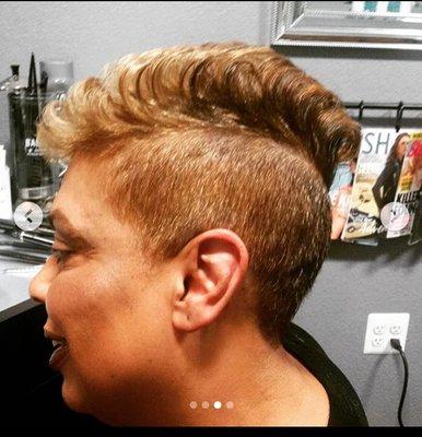 Blonde fohawk