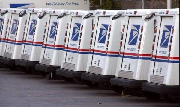 Trucks lined up before the day