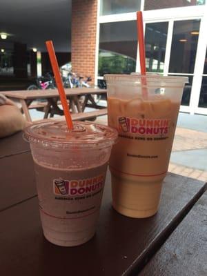 Oreo coolatta small, large iced coffee with cream