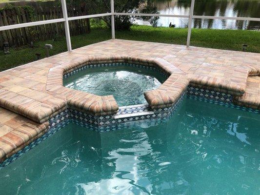 Paver pool deck