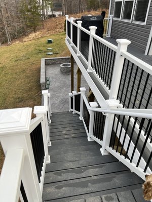 Deck stair and patio