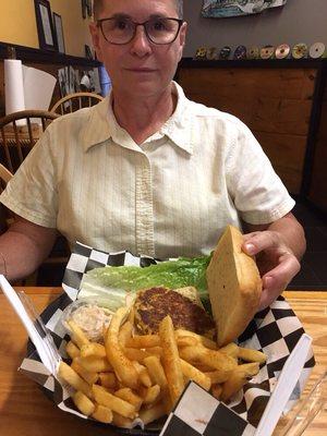 Crab cake sandwich