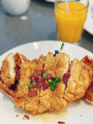 Spicy Cajun chicken and waffles