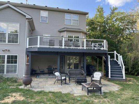 Second Level Composite Deck with Staircase