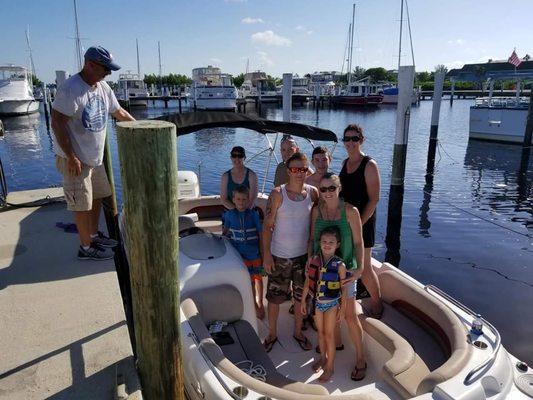 Family boating day.