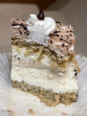 Cappuccino cake slice - lots of cream filling