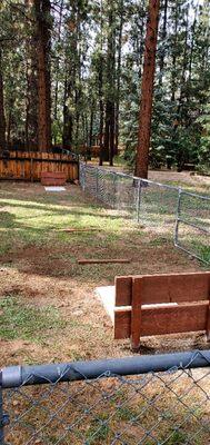 A regulation horseshoe pit we designed and built for a client.