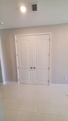 Installed French doors to turn open room into spare bedroom