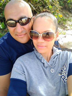 Me and my wife in the Caribbean.