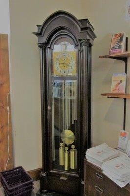 Great old grandfather clock. Probably from the original opening of the library.