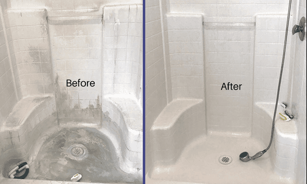 Maid Service Today Shower cleaning before and after