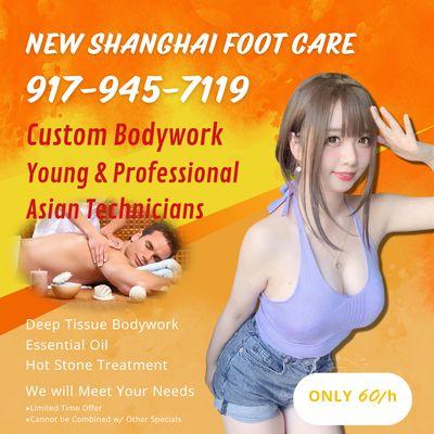 New Shanghai Foot Care
 3016 Steinway St, Astoria, NY 11103
 Call us at 917-945-7119