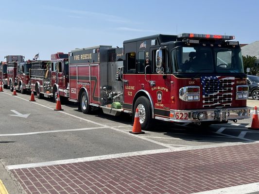 The OBFD lined up in front of the ferry terminal today. They are ready for the Portuguese Parade.