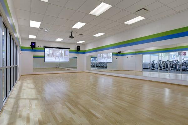 Group fitness studio with classes available any time of the day or night!