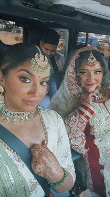 Wedding Day, sisters bridal lengha also from Neetu's