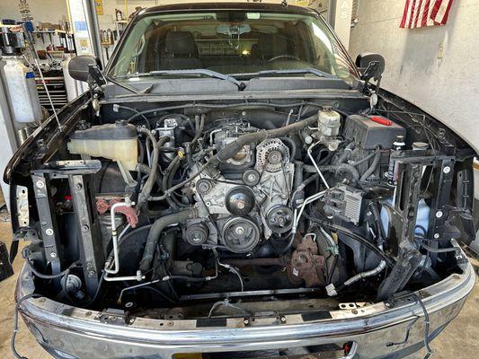 Engine replacement on this late model Chevy Silverado