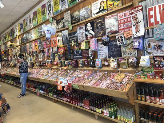 The display of candy and gag gifts