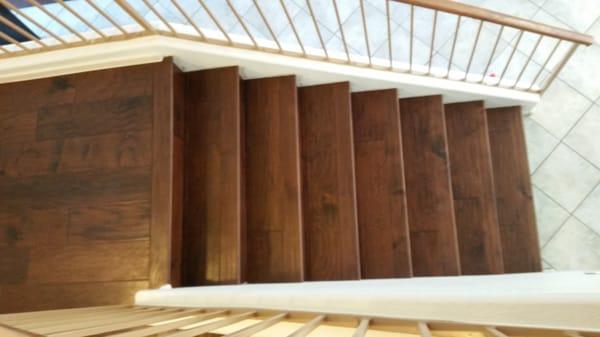 Continued the hardwood flooring on the stairs. This was the hardwood flooring project in Tempe, AZ.