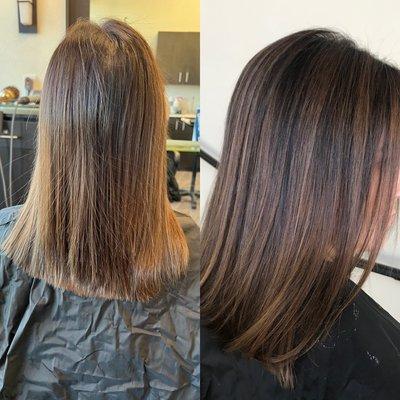 Tara h.  Before & after. Thought I would post a picture since she left a horrible review.