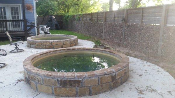 Wade pools an rock wall fencing