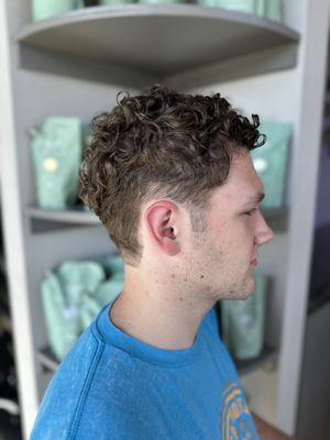 Short curly haircut