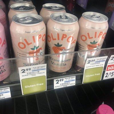 OLIPOP (Sparkling Tonic) Strawberry Vanilla Flavour -- $2.49 each as of 29 March 2022