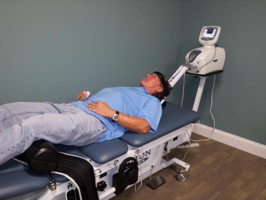 We have spinal decompression in our office.   We have a 97% success rate at eliminating pain, numbness, and tingling symptoms...