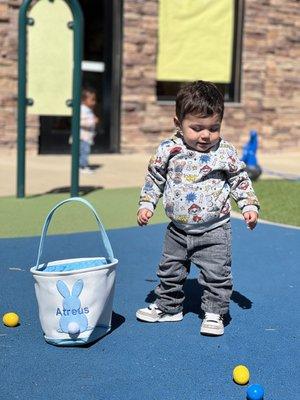 Easter egg hunt at the school