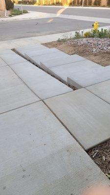 Front driveway extension and added front lawn stairs.