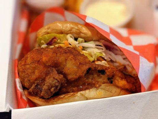 Hot Chicken Sandwich. $8.